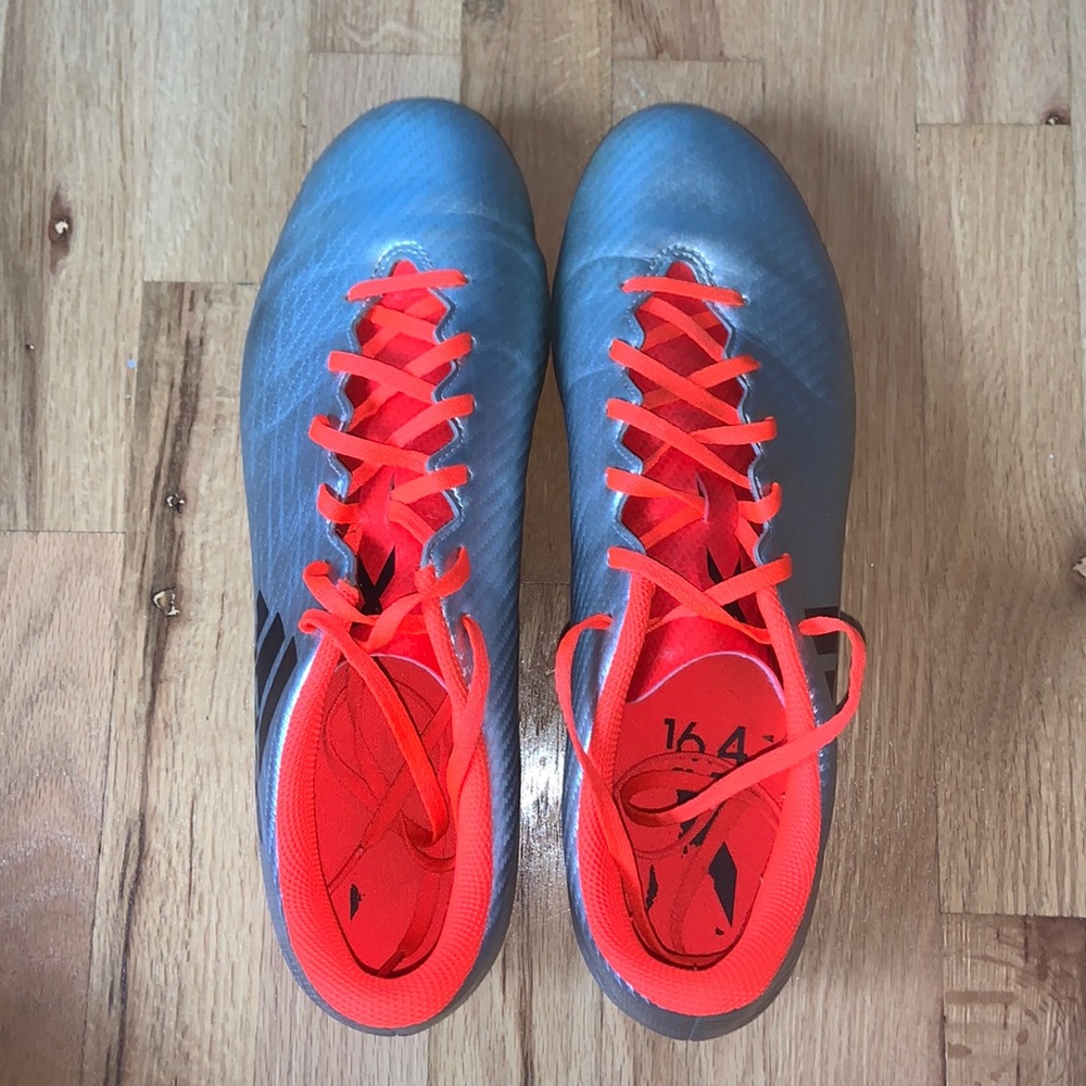 Adidas Soccer Cleats, Size 12.5, Grey/Orange
